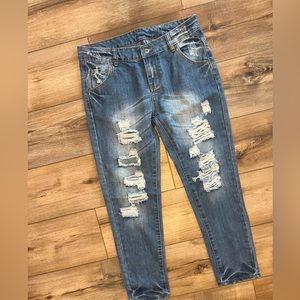 LEE COOPER JEANS MONA SKINNY LEG DISTRESSED medium wash Size 27